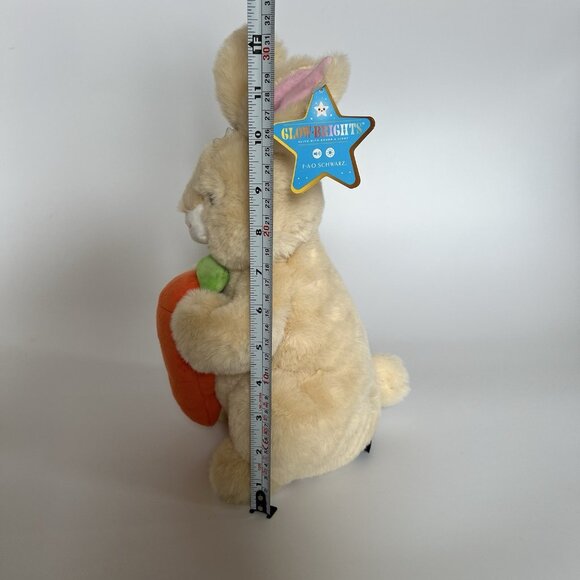 FAO Schwarz Bunny Rabbit Glow Brights Toy 12” Plush LED Light Up Carrot + Sound - Picture 5 of 13